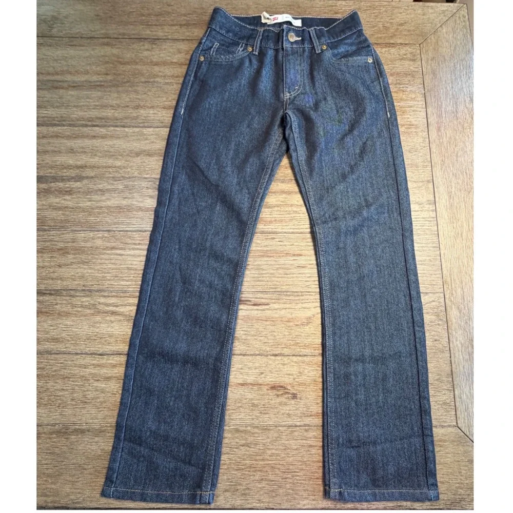 Levis 511 Slim Fit Boys Jeans Size 14 Regular Dark Wash Indigo Denim 27x27 NEW - Picture 2 of 11